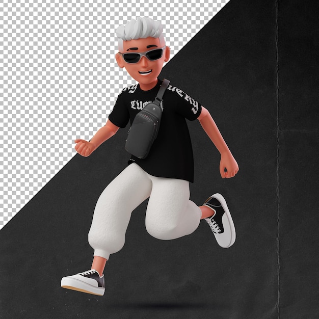 PSD personaje masculino 3d corriendo