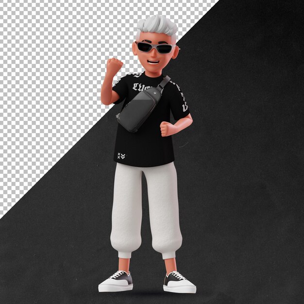 PSD personaje masculino 3d feliz