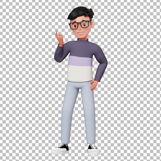 PSD personaje masculino 3d pensando en algo