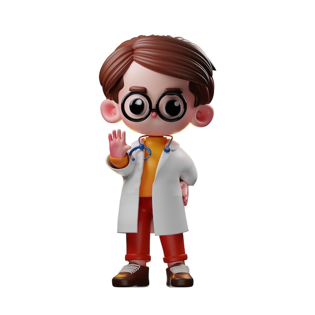 Personaje médico masculino de 3D