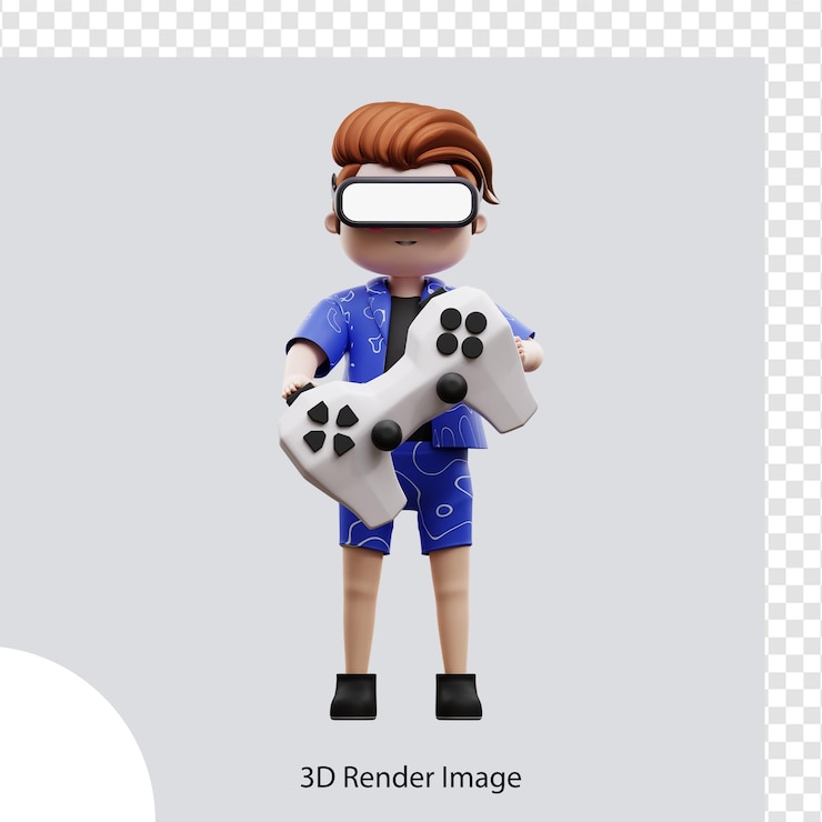 PSD personaje de metaverso de ilustración 3d que sostiene el panel de control, para web, aplicación, infografía, aplicación