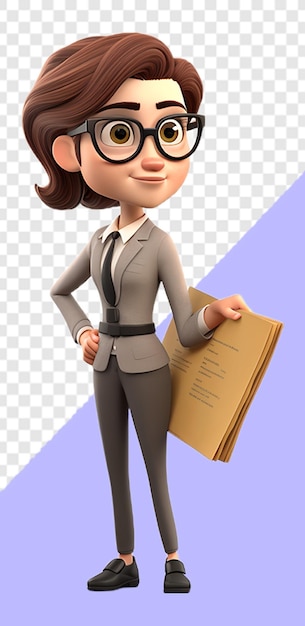 PSD personaje de mujer de negocios