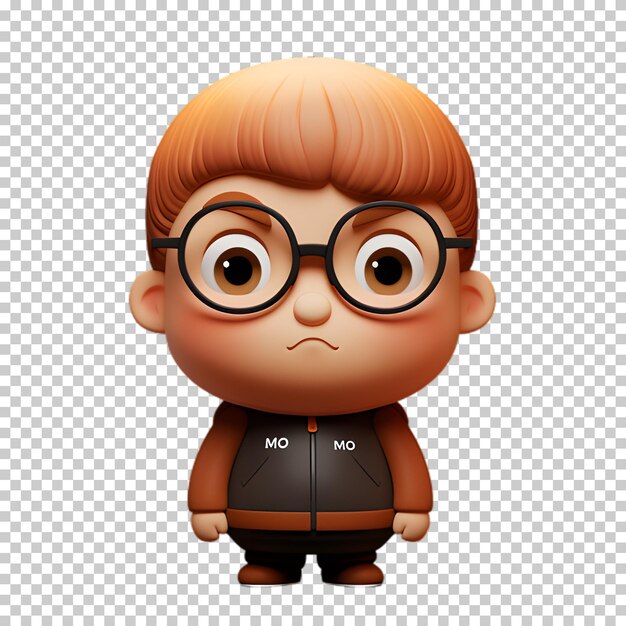 PSD personaje de niño 3d aislado sobre fondo transparente