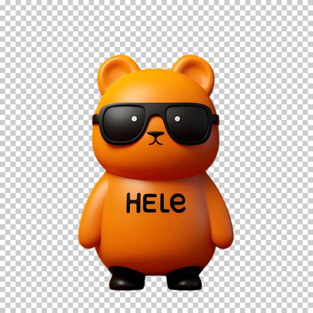 PSD personaje de oso 3d aislado sobre fondo transparente