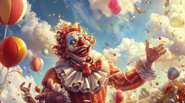 Un personaje de payaso bromista