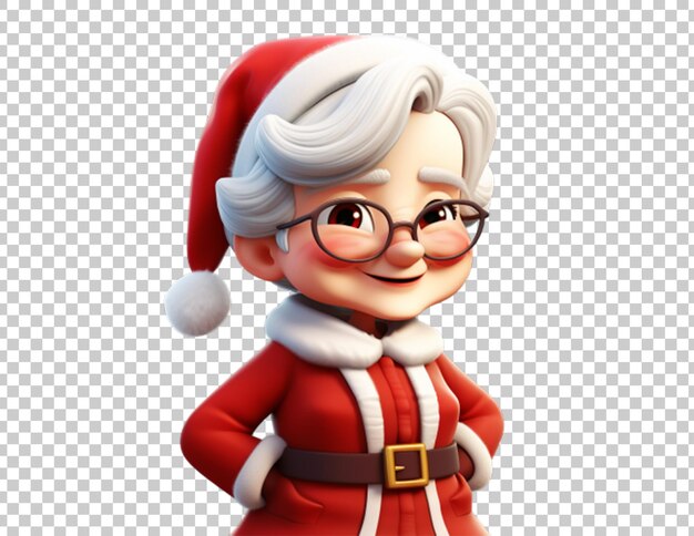 PSD personaje de santa claus en 3d aislado en un fondo transparente