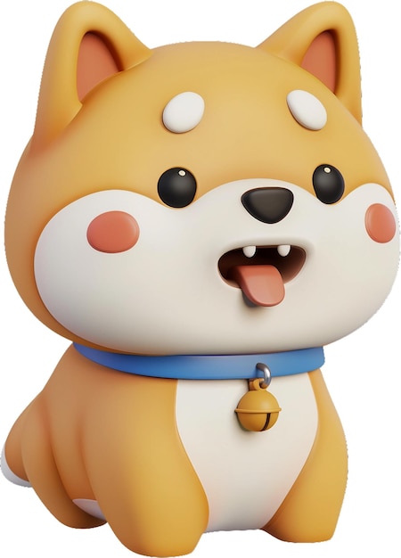 PSD el personaje de shiba inu en 3d