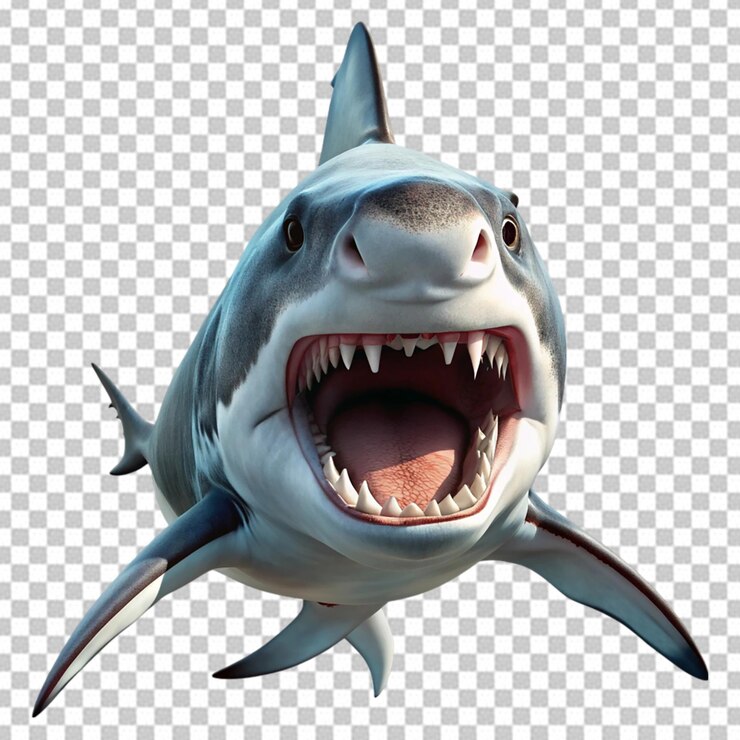 PSD personaje de tiburón aislado