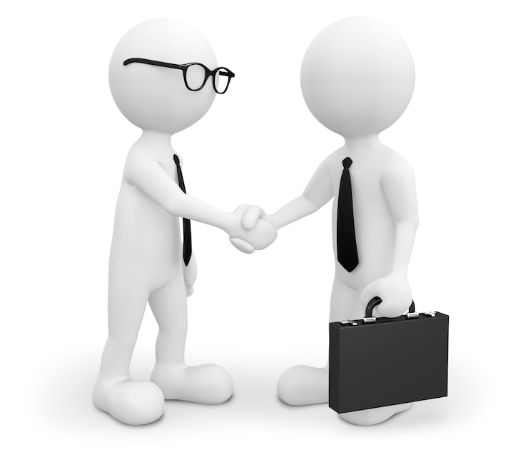 PSD personaje tridimensional como empresarios