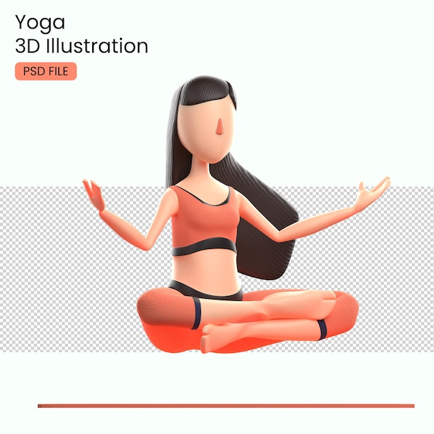 Personaje de yoga 3D