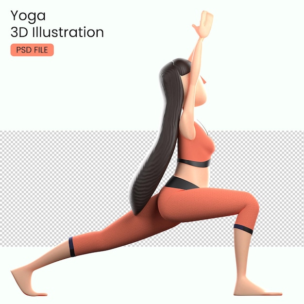 PSD personaje de yoga 3d