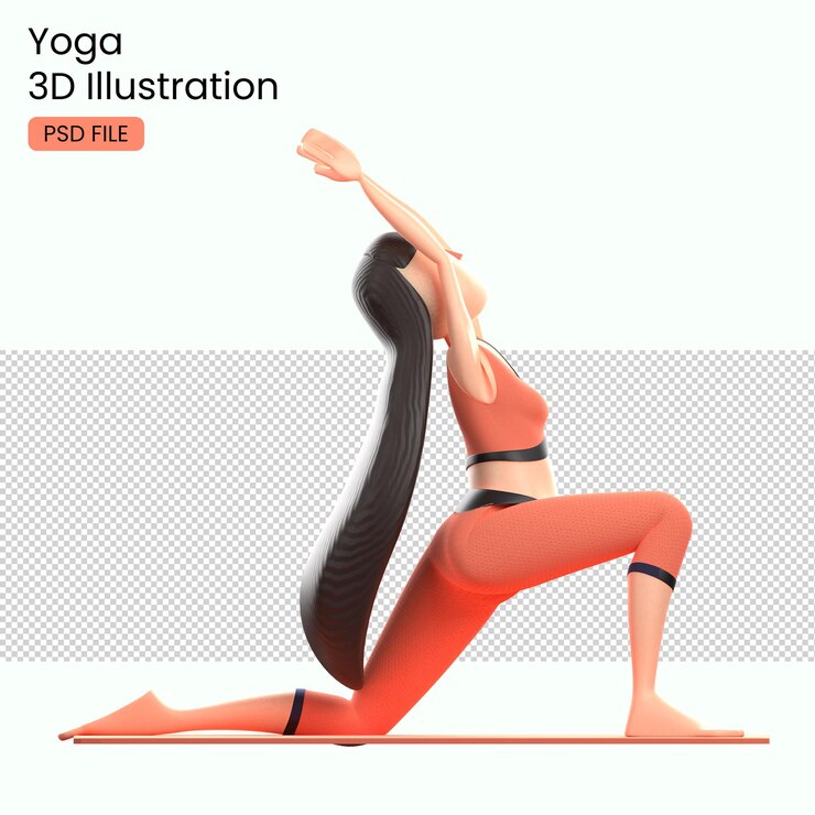 PSD personaje de yoga 3d
