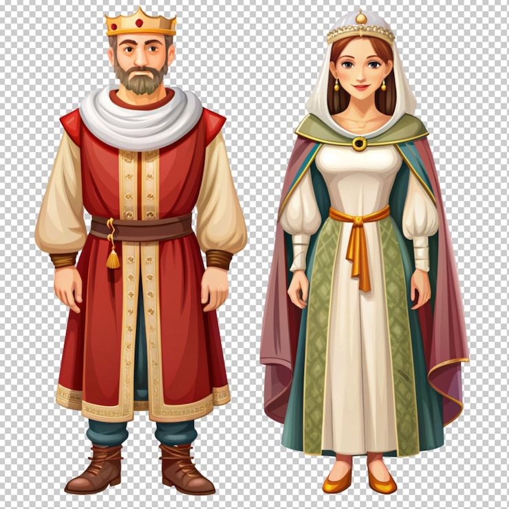 PSD personajes de personas hombre y mujer en un fondo transparente