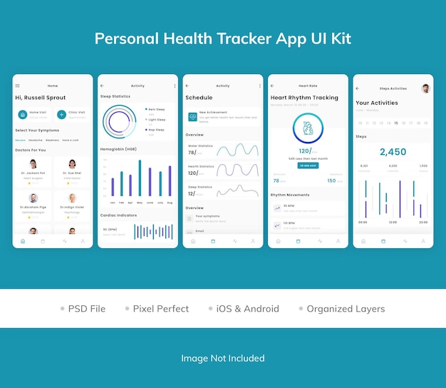 Personal Health Tracker App UI Kit