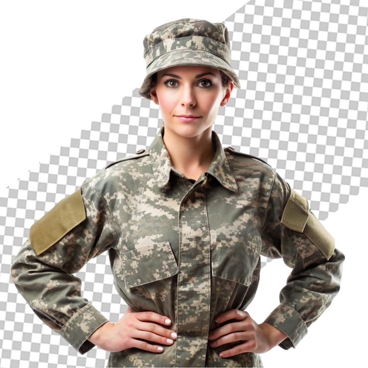 PSD el personal militar femenino de png aislado en un fondo transparente