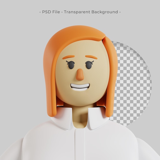 PSD personnage 3d de femme d'affaires potrait avatar