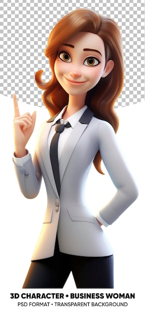 Personnage 3d Femme D'affaires Secrétaire Professeur