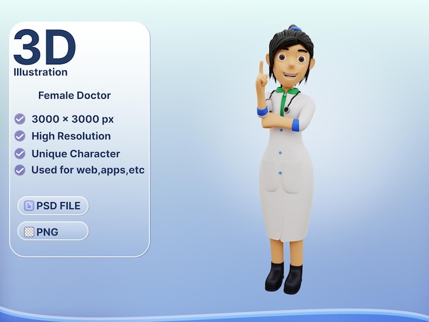 Personnage 3d Femme Médecin