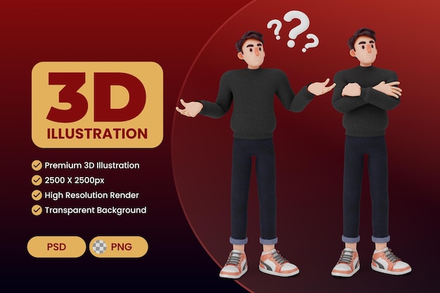 PSD personnage 3d masculin unique