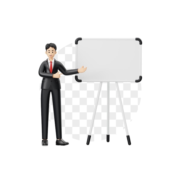 Personnage en 3D Présentation de l'homme Professionnel
