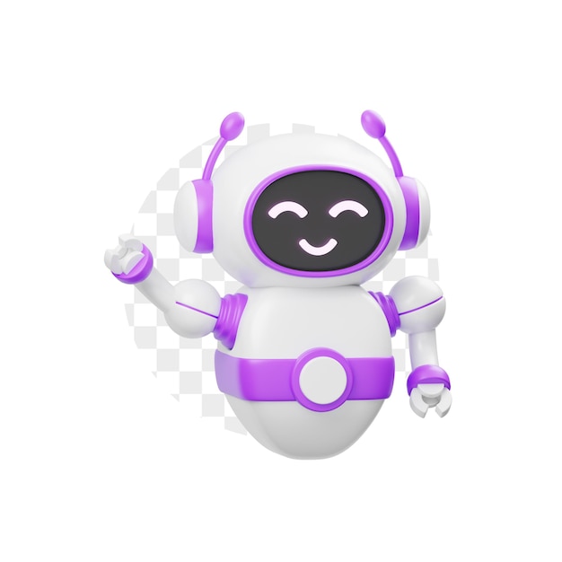 Le personnage 3D Robot dit bonjour