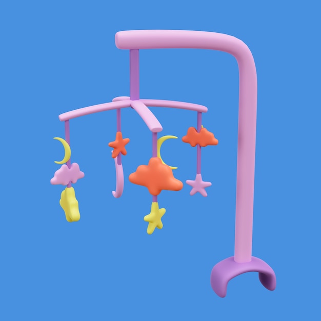 Personnage de bébé 3D avec jouet de sommeil
