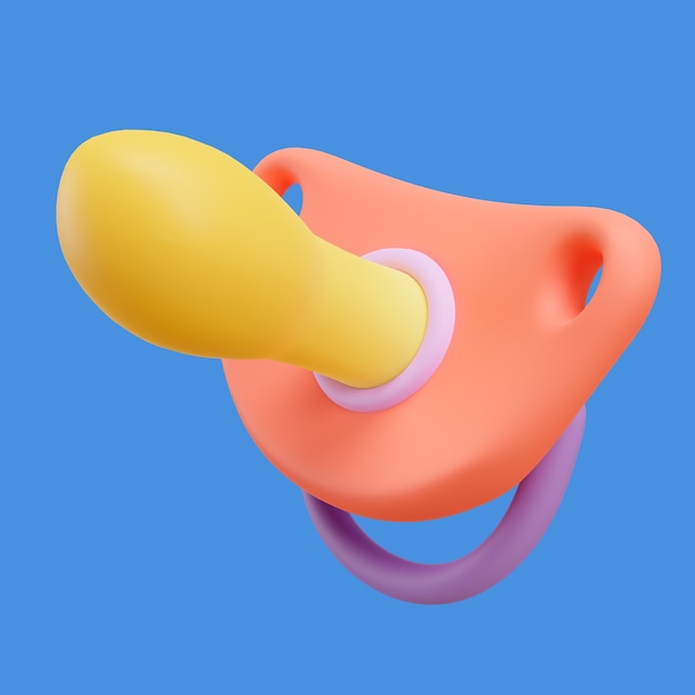 Personnage de bébé 3D avec tétine
