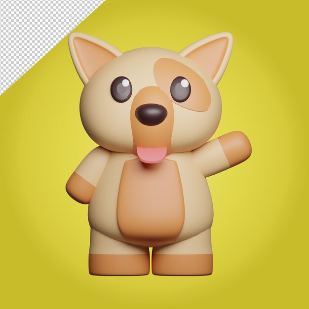 Personnage De Chien Mignon 3d Agitant