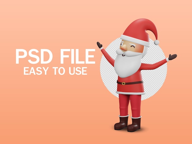 personnage de dessin animé rendu 3d du père noël