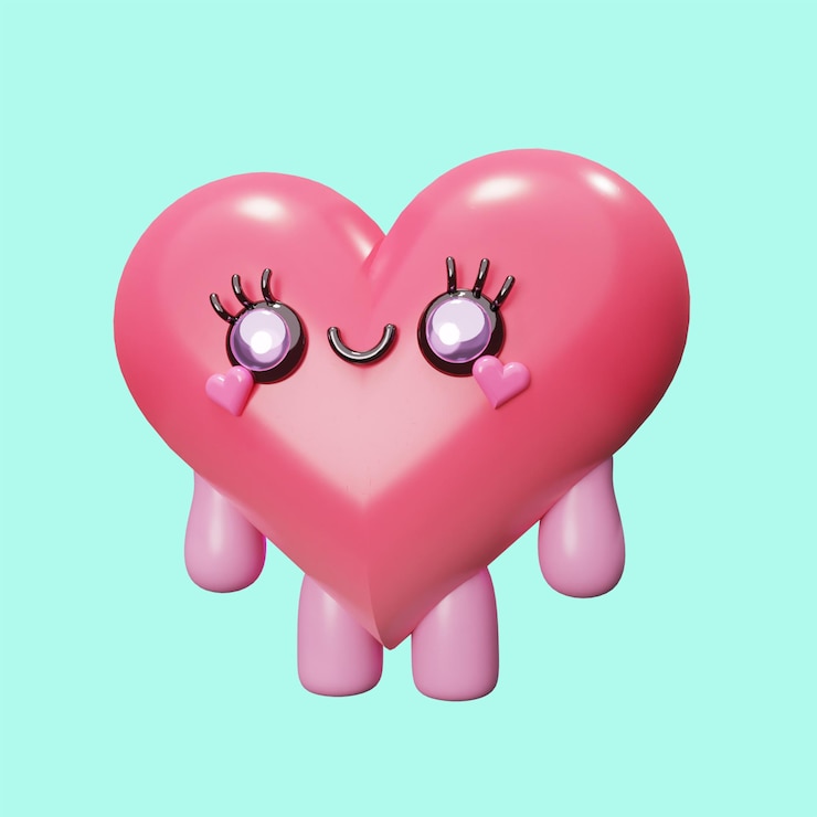 PSD le personnage du cœur de la saint-valentin en 3d