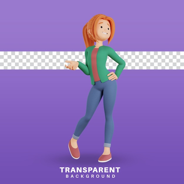 Personnage Féminin De Rendu 3d Dans Une Pose Cool