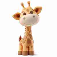 PSD un personnage de girafe mignon en 3d avec un sourire