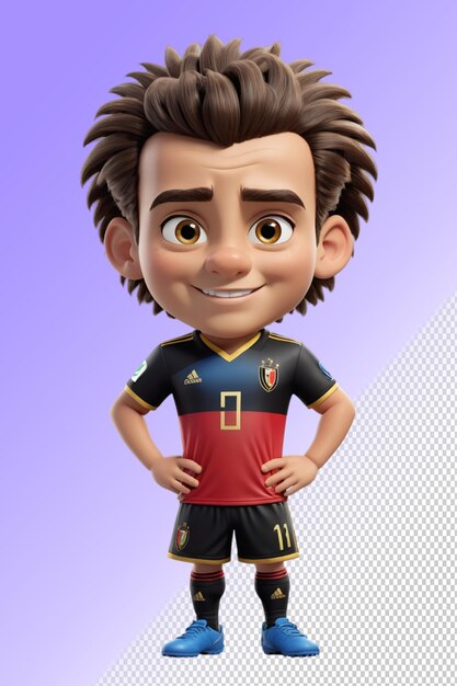 PSD un personnage de lego avec une chemise qui dit football