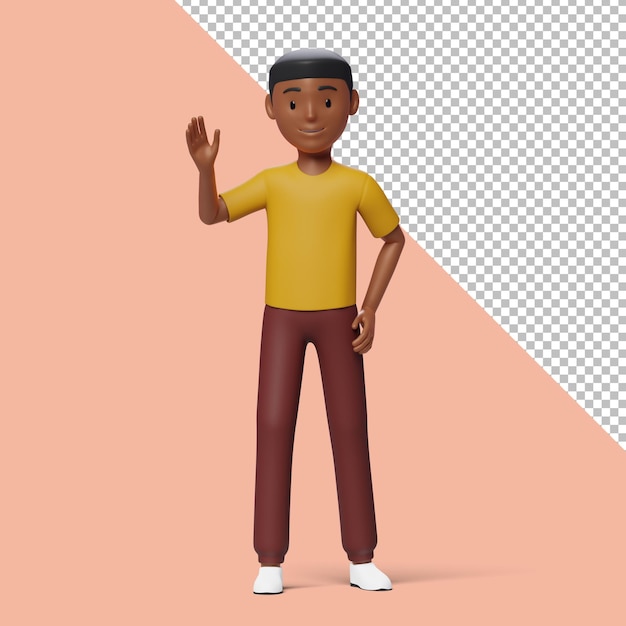 PSD personnage masculin 3d agitant