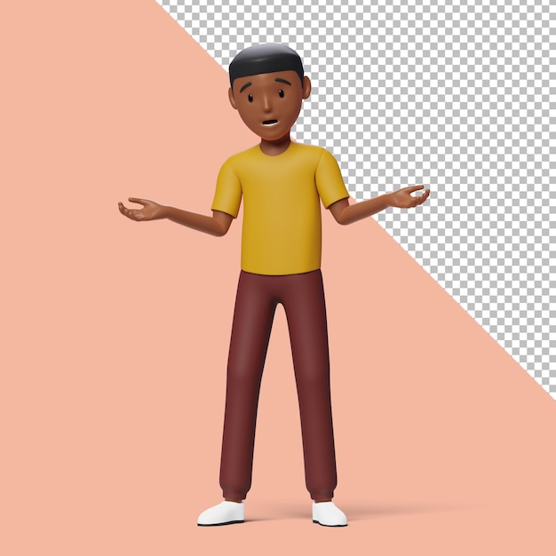 personnage masculin 3D demandant