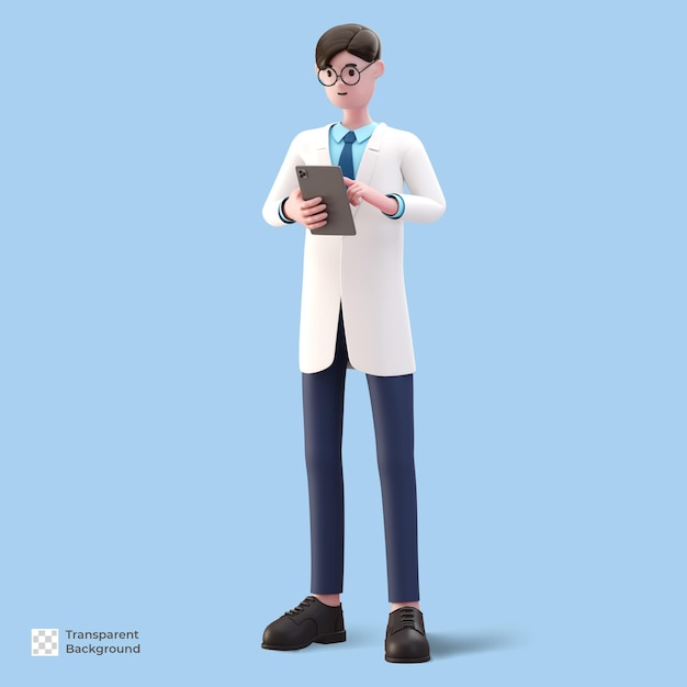 personnage de médecin de dessin animé 3d