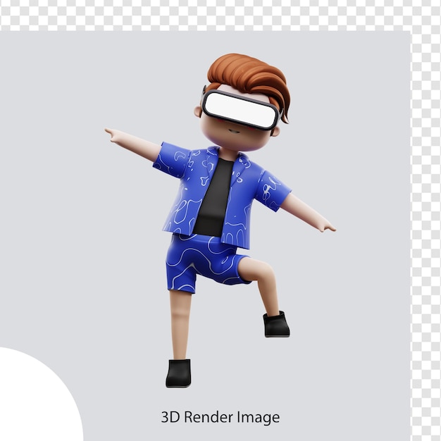 Personnage Métavers D'illustration 3d Avec Réalité Virtuelle, Pour Le Web, L'application, L'infographie, L'application