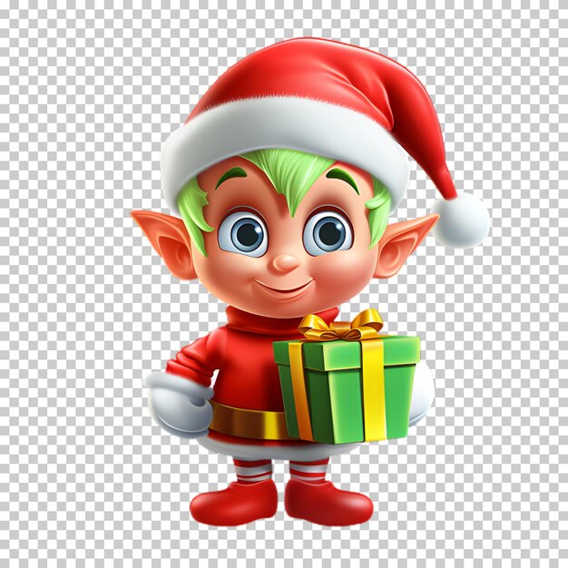 PSD un personnage de noël en 3d isolé sur un fond transparent