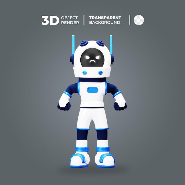 Personnage de robot 3D en colère