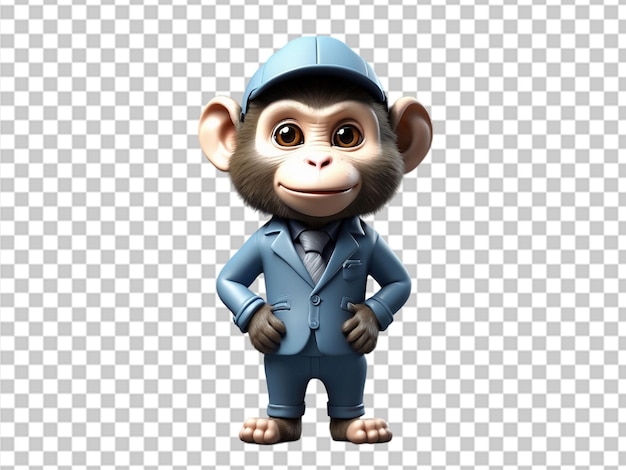 PSD un personnage de singe dans un costume élégant