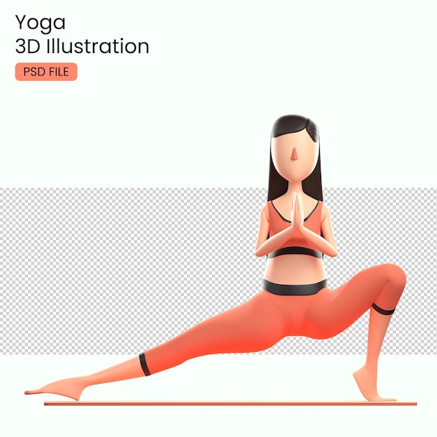 PSD personnage de yoga 3d