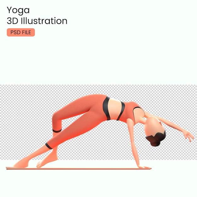 PSD personnage de yoga 3d