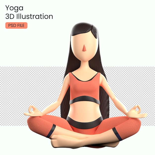 PSD personnage de yoga 3d