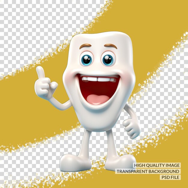 PSD personnages de dessins animés en dent3d clipart png fond isolé transparent