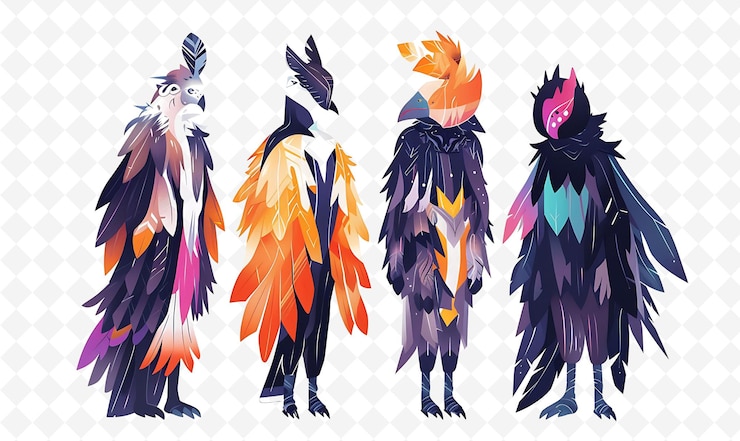 PSD les personnages surnaturels changent de forme, le design est transformé, l'illustration plate est l'art du thème du festival.