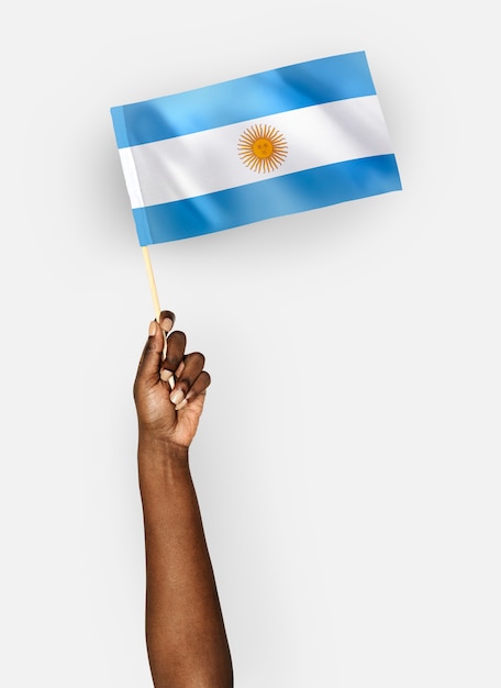 PSD personne agitant le drapeau de la république argentine