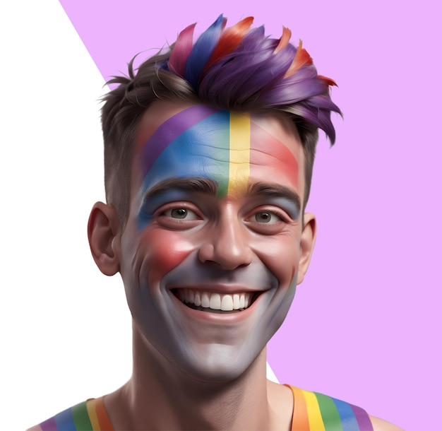 PSD personne avec le drapeau lgtbi