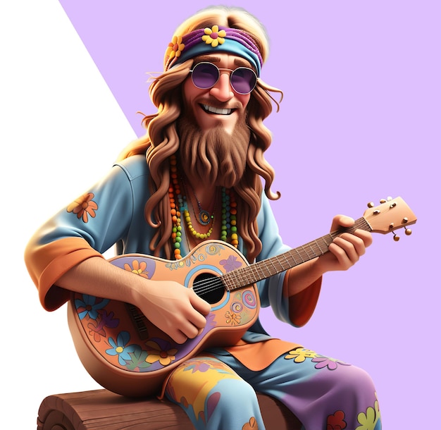 Une Personne Hippie En 3d