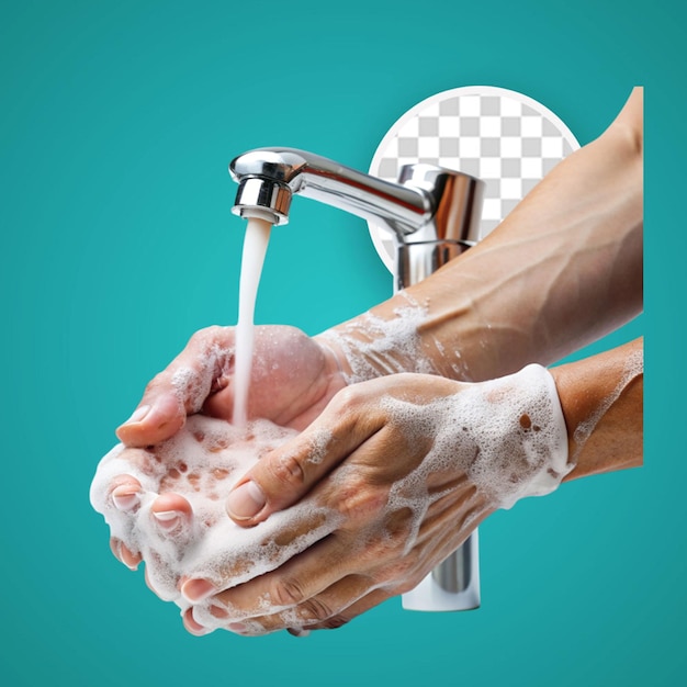 PSD personne se lavant les mains avec du savon