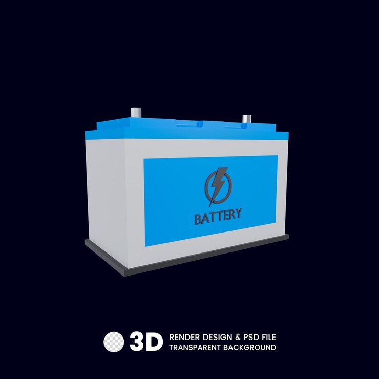 PSD perspectiva da bateria renderização em 3d